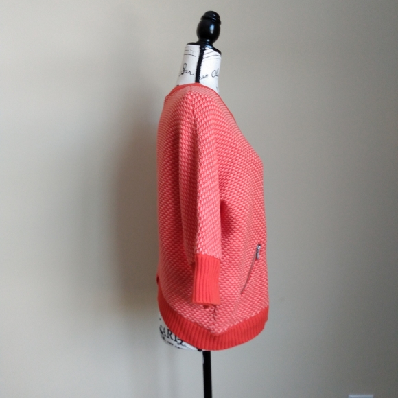 CAbi Sweaters | Cabi Orange Full Zip 34 Sleeve Sweater Size M | Poshmark
